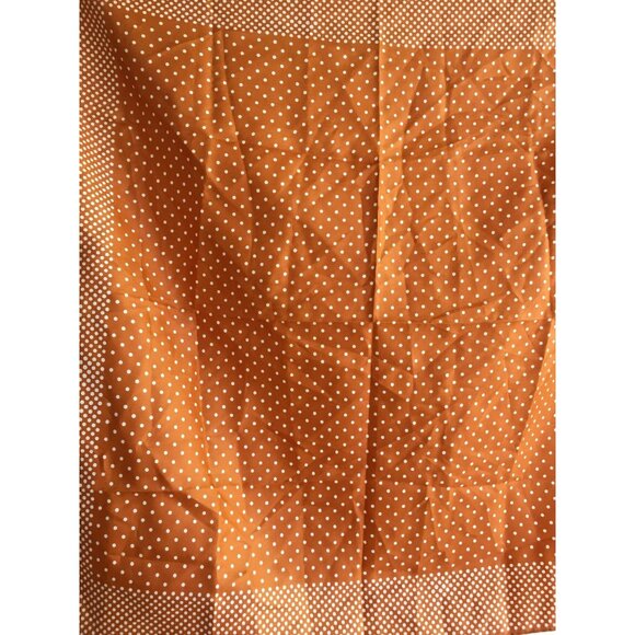 Vintage 100% Polyester Orange Polka Dot Scarf 26" Square For Women - Picture 4 of 5